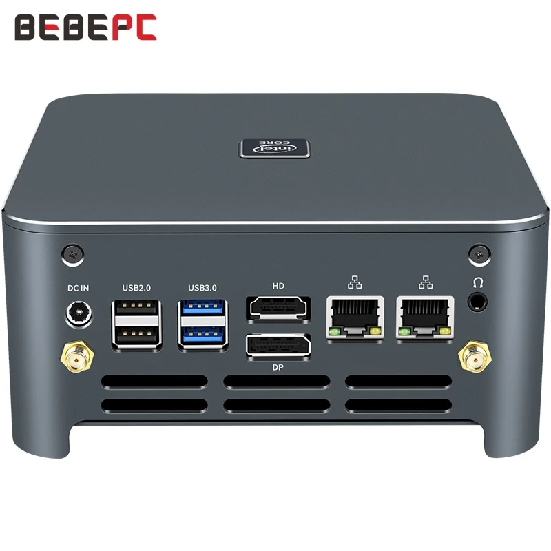 BEBEPC Built-in fan Industrial computer Intel Core i9-9880H 8 Cores 16 Threads 16GB 32GB DDR4 M.2 NVMe SSD 4K 60Hz Ubuntu PC