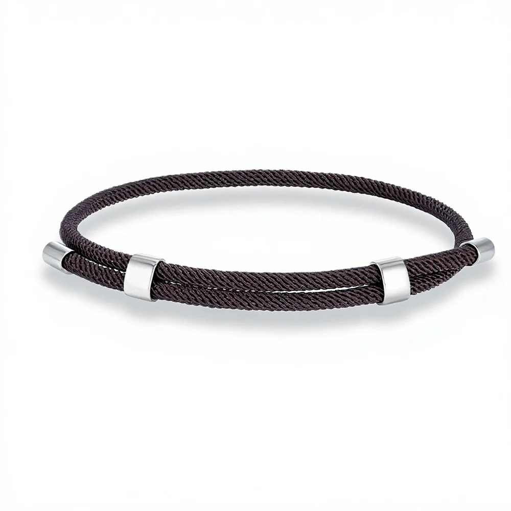 MKENDN Simple Style Men Women Bracelet 3mm Durable Marine Rope With Polished Steel Closure Jewelry Summer Beach Gifts