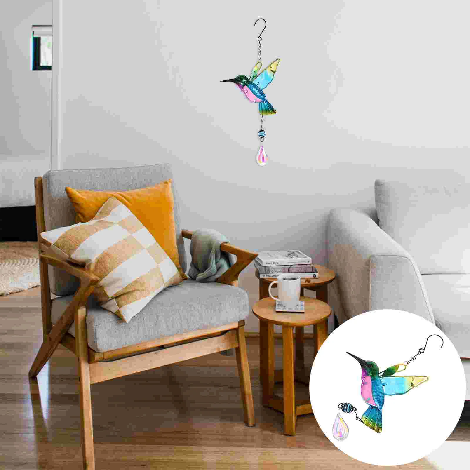 

1pc Garden Crystal Pendant Home Hummingbird Hanging Decor Balcony Pendent