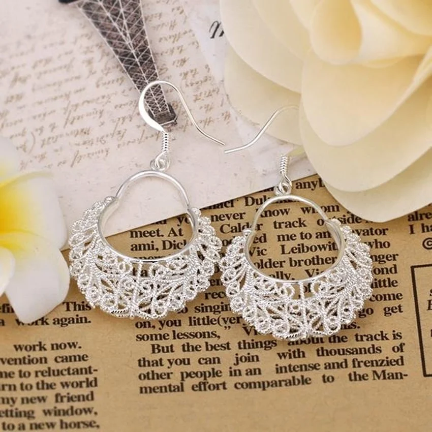 Fine charm 925 sterling Silver vintage earrings for women luxury designer Jewelry wedding birthday present Christmas Gifts - 4