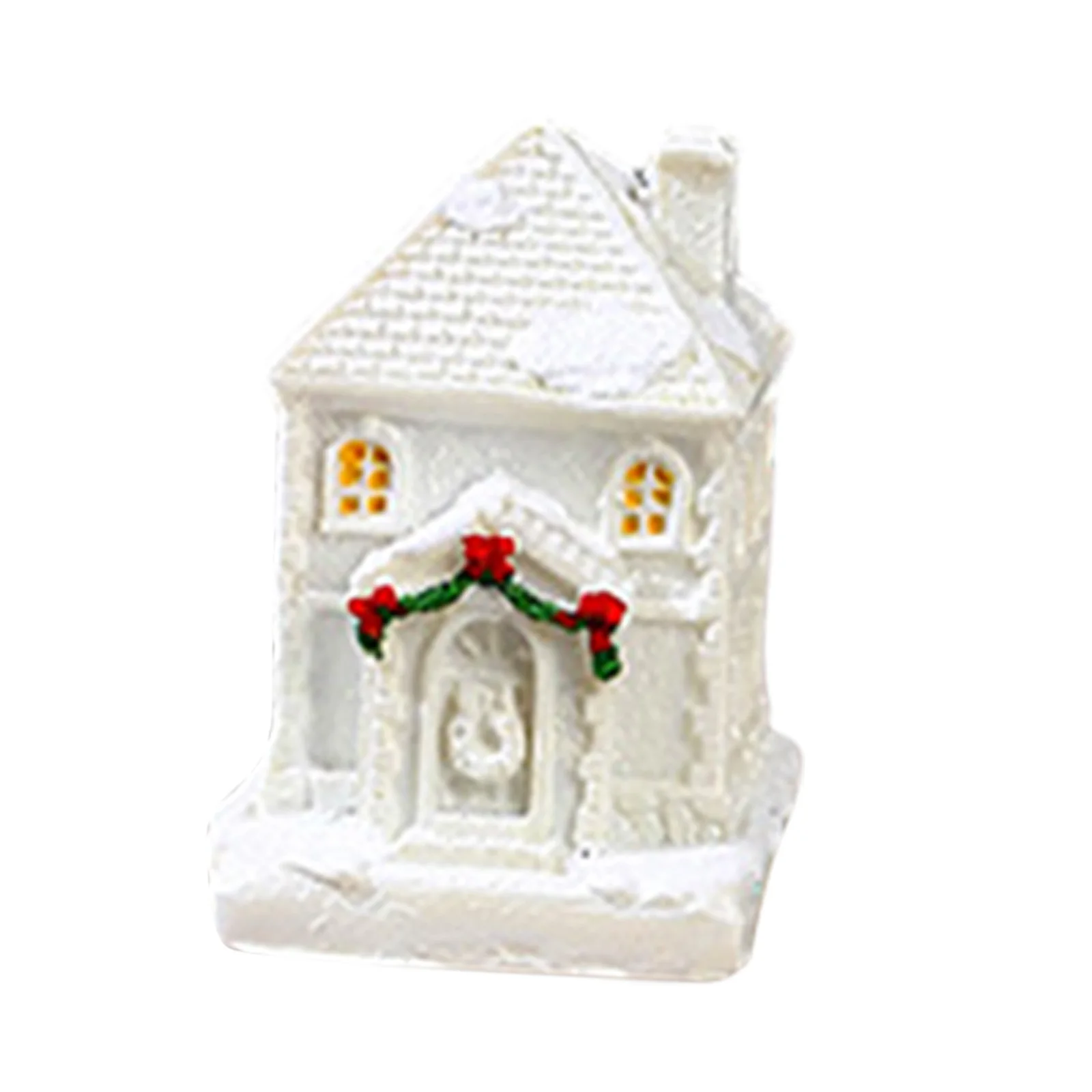 Christmas LED Light House Luminous Wooden Cabin Ornament Snow Scene Village Christmas Decoration For Home New Year