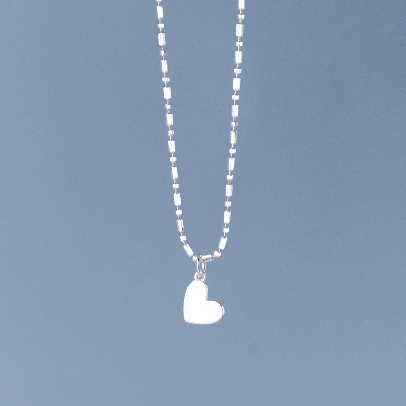 Modian 925 Sterling Silver Minimalism Rainbow Color Enamel Hearts Pendant Necklace Trendy Link Chain For Women Wedding Jewelry 5