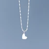Modian 925 Sterling Silver Minimalism Rainbow Color Enamel Hearts Pendant Necklace Trendy Link Chain For Women Wedding Jewelry 5
