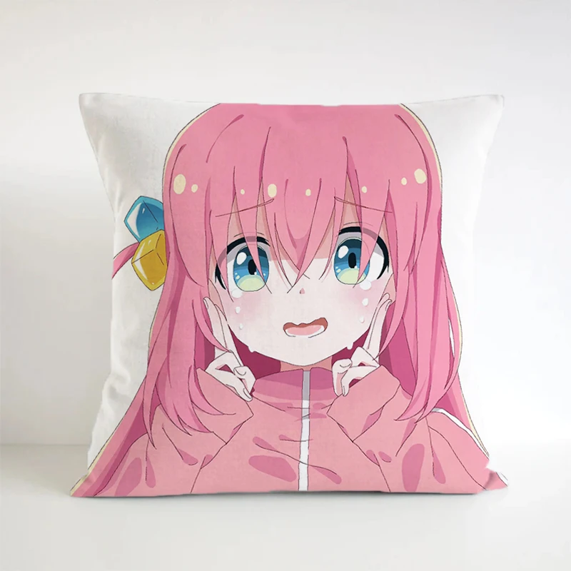 

Decorative Pillows Cover for Sofa Bocchi the Rock Cushion Short Plush Gift Square Pillow Double-Sided 45x45 Cushions Covers Body