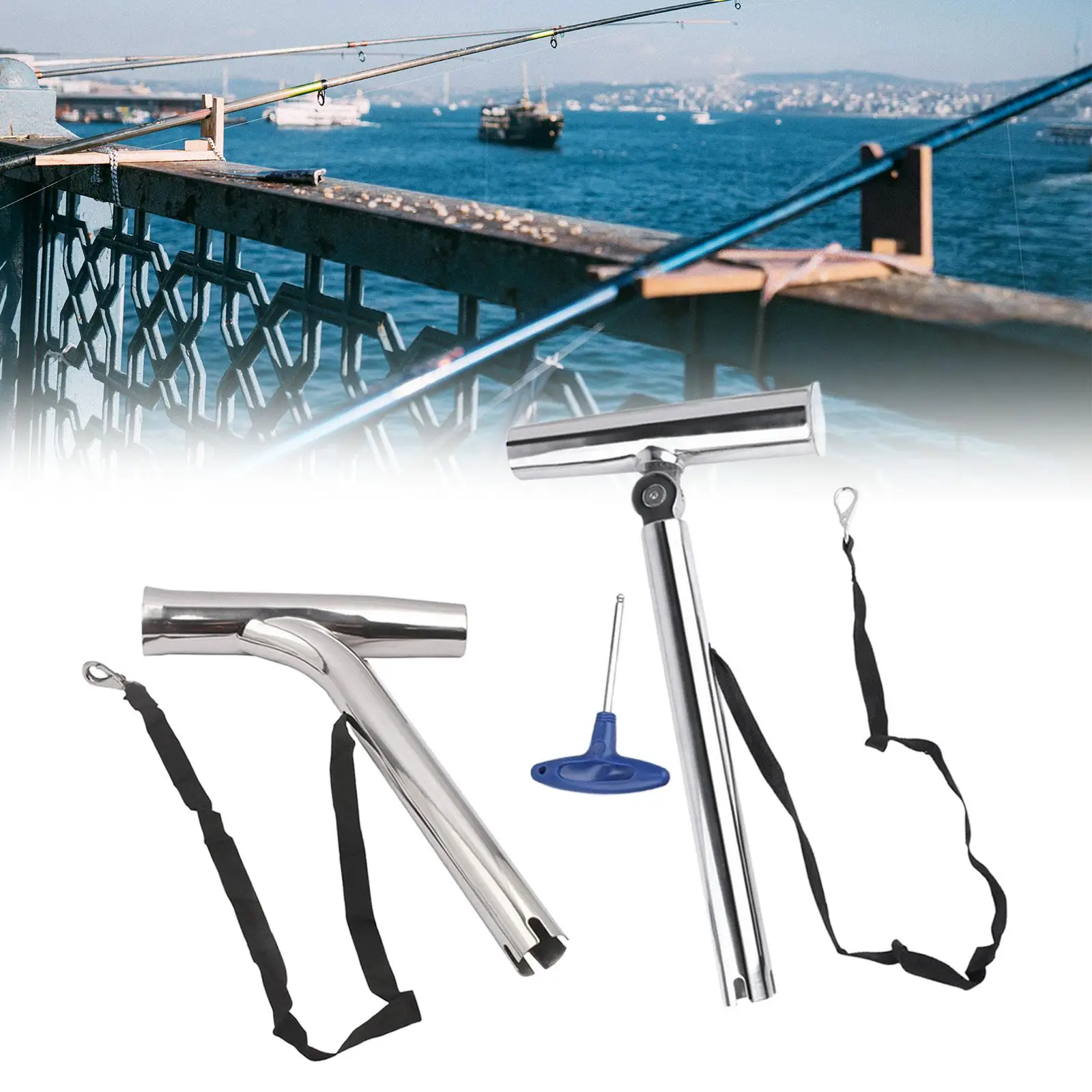 Fishing Rod Rack Holder Easy Install Clamp on Rod Holder Premium Yacht Rail Fishing Rod Rack Holder Easy Install Clamp on Rod Holder Premium Yacht Rail