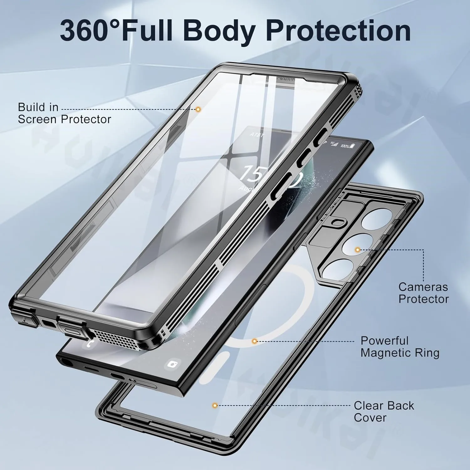 Waterproof 360° Underwater IP68 Certified Shockproof Case with MagSafe Compatibility