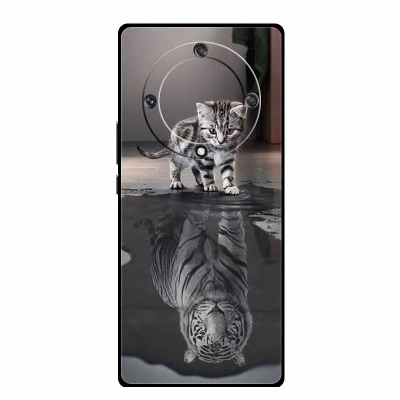 Wolf Lion Tiger Cat Black Silicone Soft Phone Case Cover