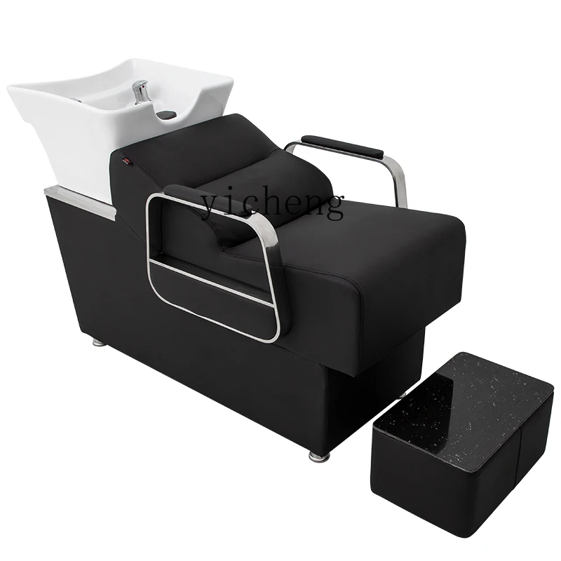 

Zk High-End Barber Shop Hairdressing Shampoo Chair Sitting Hair Salon Flushing Lying Half Shampoo Chair