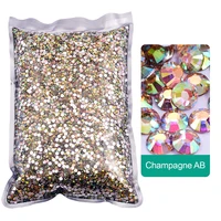 Wholesal ChampagneAB Silver Bottom Glitter Loose Resin Non Hot Fix Rhinestones Cтраз Strass DIY Nails Art Decoration Y0053 1