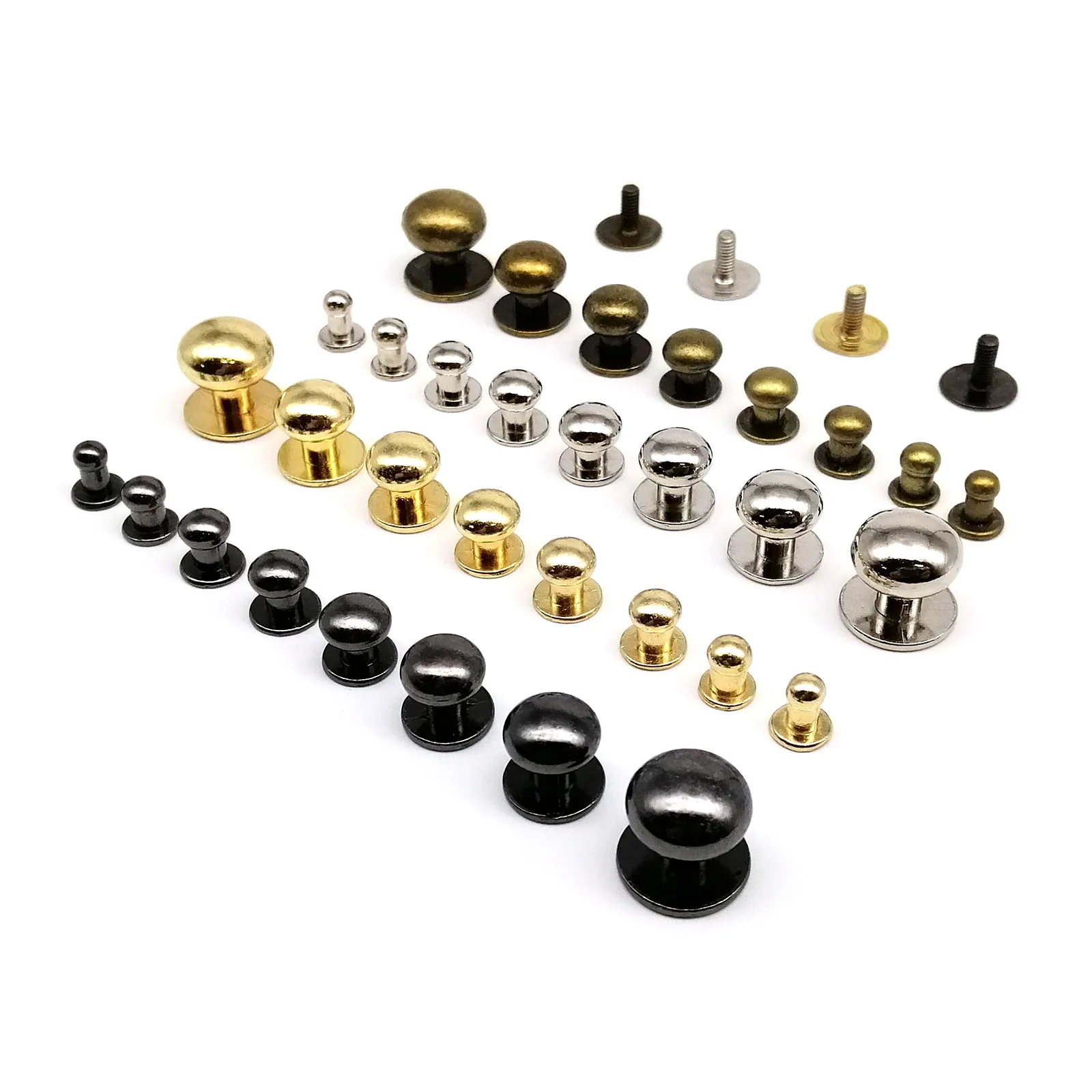 10pcs 4mm 5mm 6mm 7mm 8mm 10mm 12mm Metal Round Ball Head Leather Bag ...