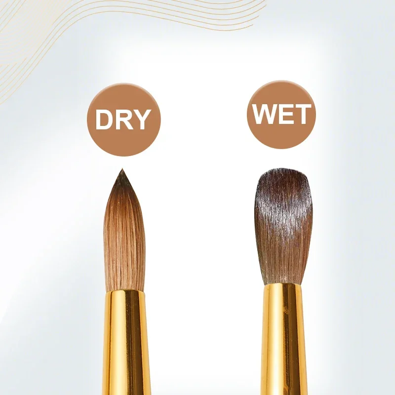TIANMI 100% Pure Kolinsky Acrylic Nail Brush White and Gold Handle Round Professional Salon Acrylic Application Nail Extension 4