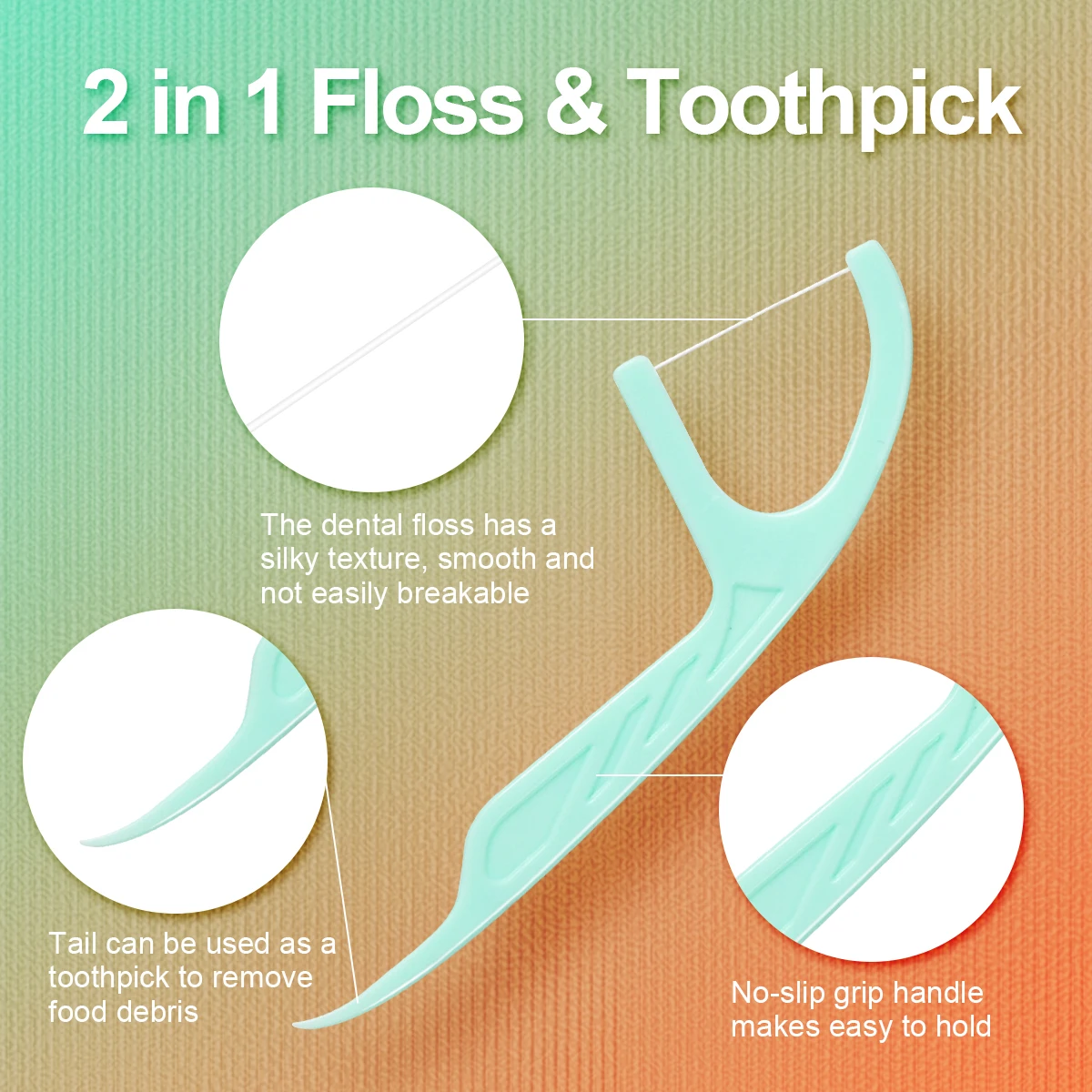 100 pieces/bag Ultra thin mint dental floss stick Interdental cleaning tool Home and travel