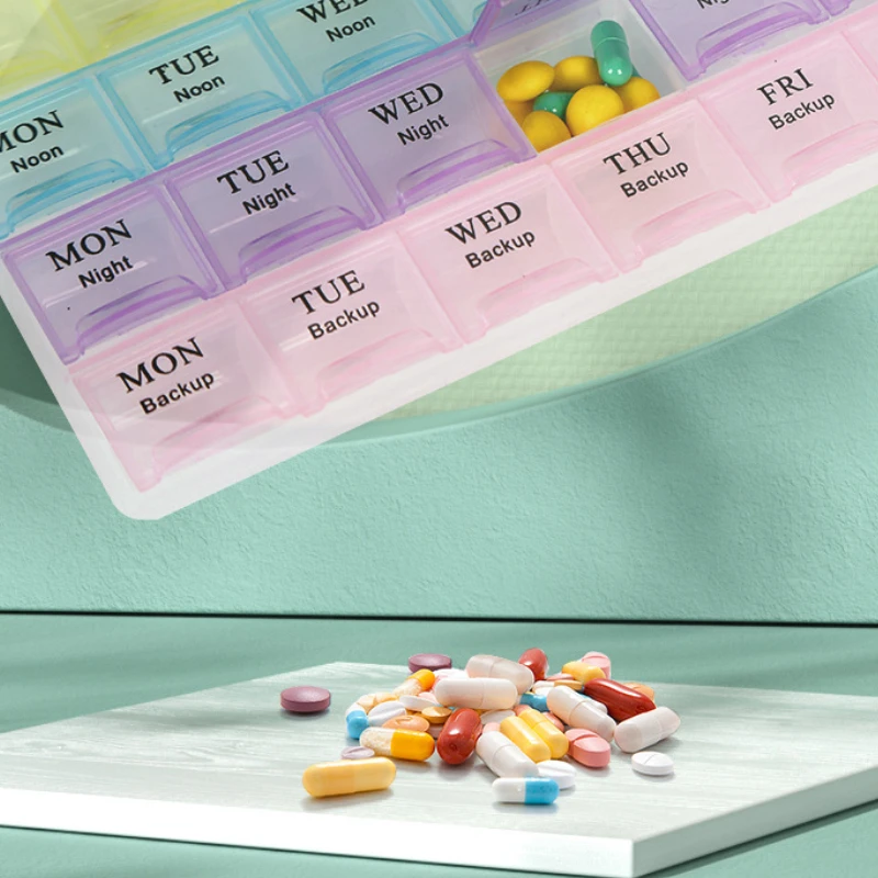 Pill Box 7 Days Organizer 21 Grids 3 Times One Day Portable Travel With  Large Compartments For Vitamins Medicine Fish Oils - Pill Cases & Splitters  - AliExpress