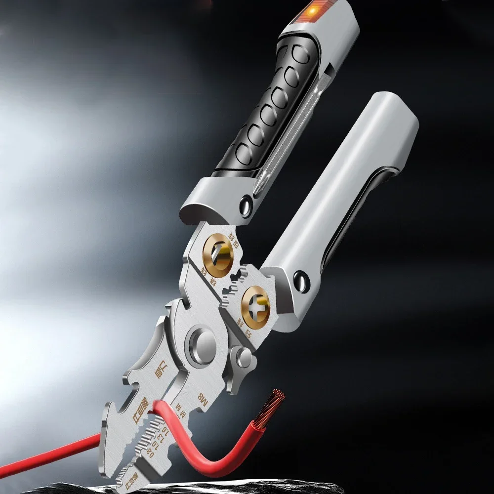 Description Picture 6 of item21 IN 1 Multi-Functional Wire Stripper Scissors Electricity Wire Stripper Pliers Cutting Cable With Electrical Measuring Pliers