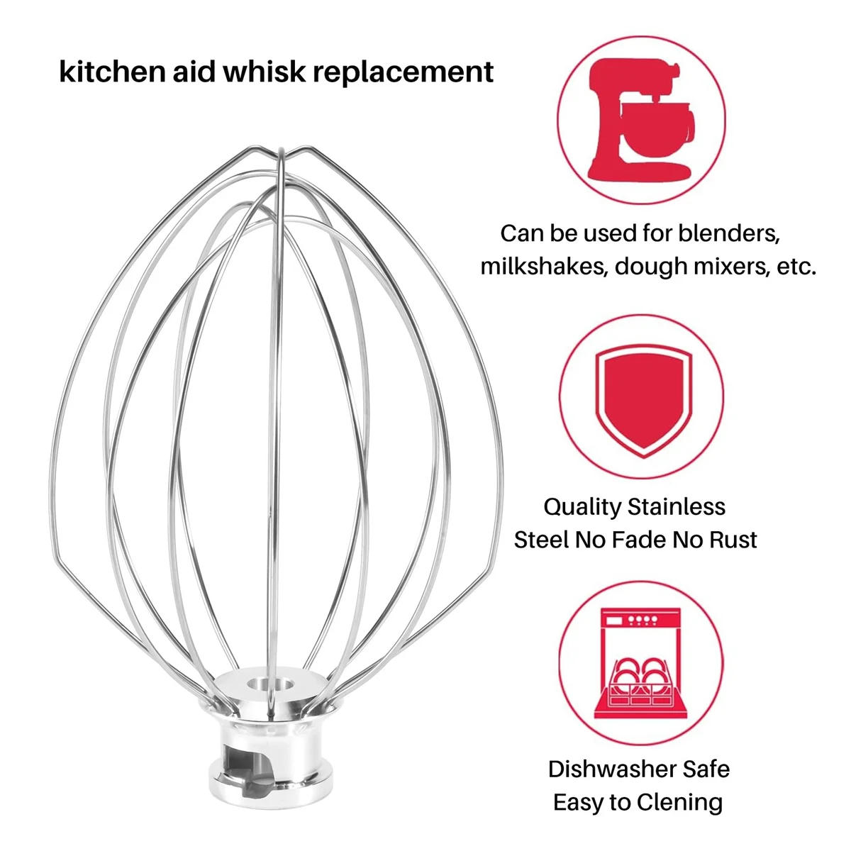 Wire Whip Attachment for Tilt-Head Stand Mixer for KitchenAid K5AWW 5 Quart  KSM50, KSM5 Egg Cream Stirrer Accessories - AliExpress