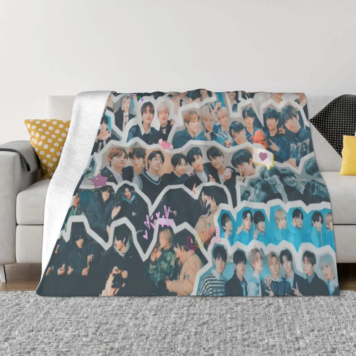 

Фланелевое Одеяло Enhypen для коллажа, всесезонное портативное легкое покрывало в Корейском стиле Kpop для дома и улицы, ковер