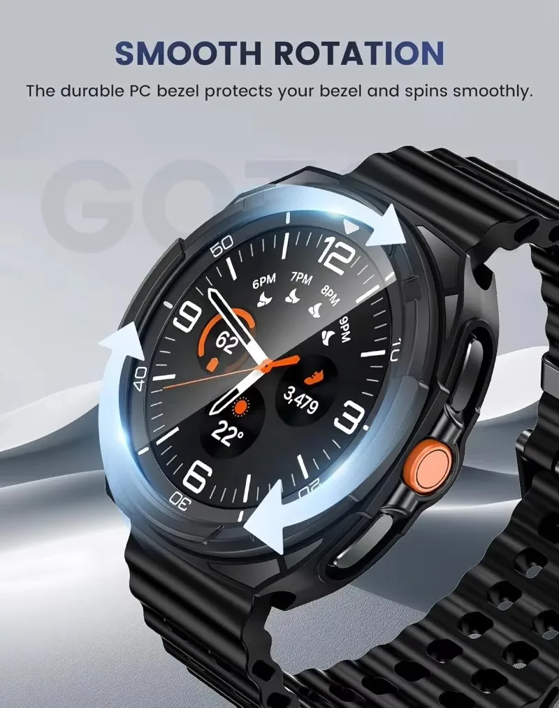 삼성 갤럭시 워치 8 클래식 46mm TPU 보호 범퍼 워치 8 클래식 액세서리용 3 in 1 커버+강화유리+베젤 링
