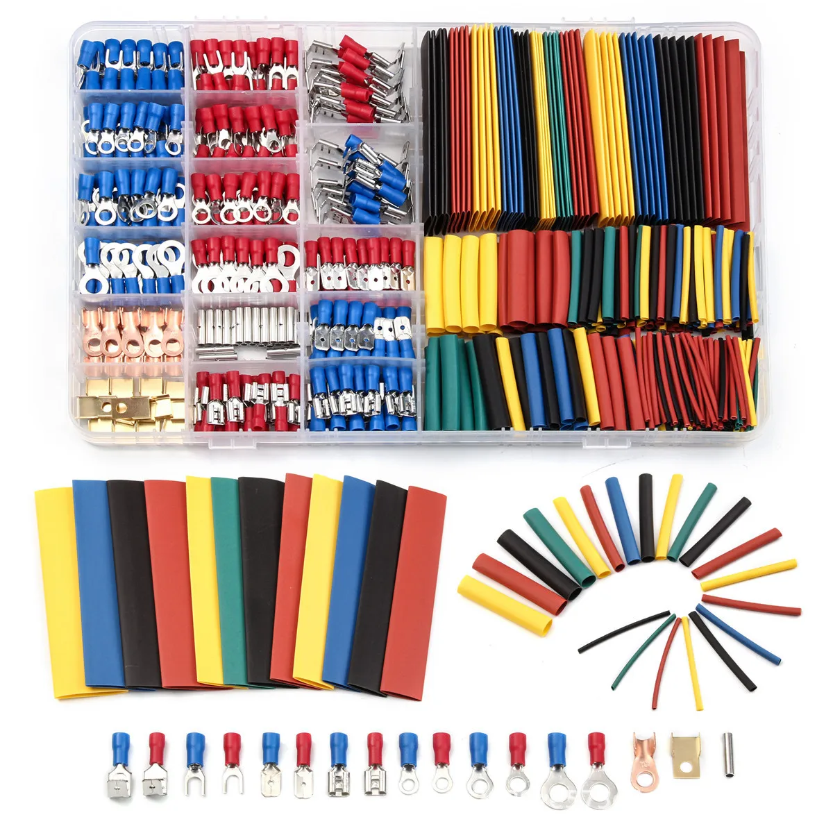 678*Car Wire Electrical Set Terminals Connectors&2:1 Heat Shrink Tube Assorted 