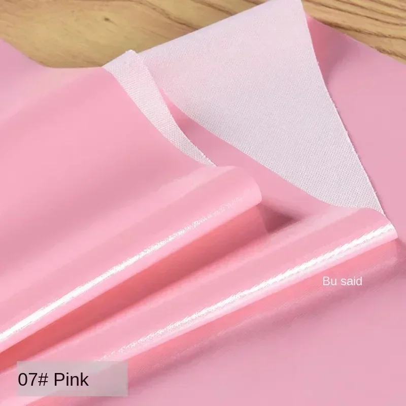 가죽 원단 핑크 얇은 방수 디자인 공연 의상 디자인 장 천 DIY 의류 재봉 원단 PU 소재