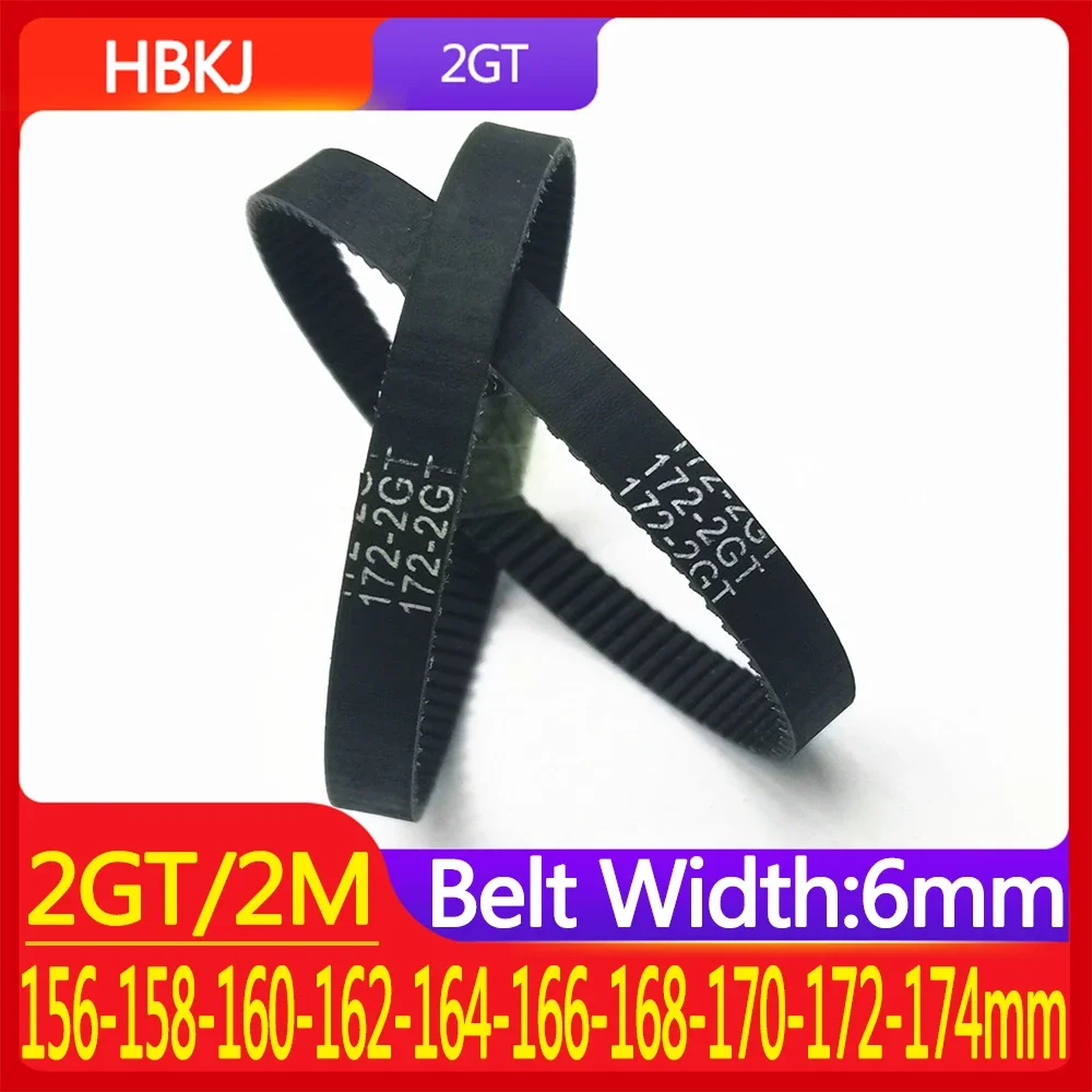 

HBKJ 2GT Gesloten Lus Riem Breedte 6mm Perimeter 156 158 160 162 164 166 168 170 172 174mm Rubber Distributieriem Synchrone Riem