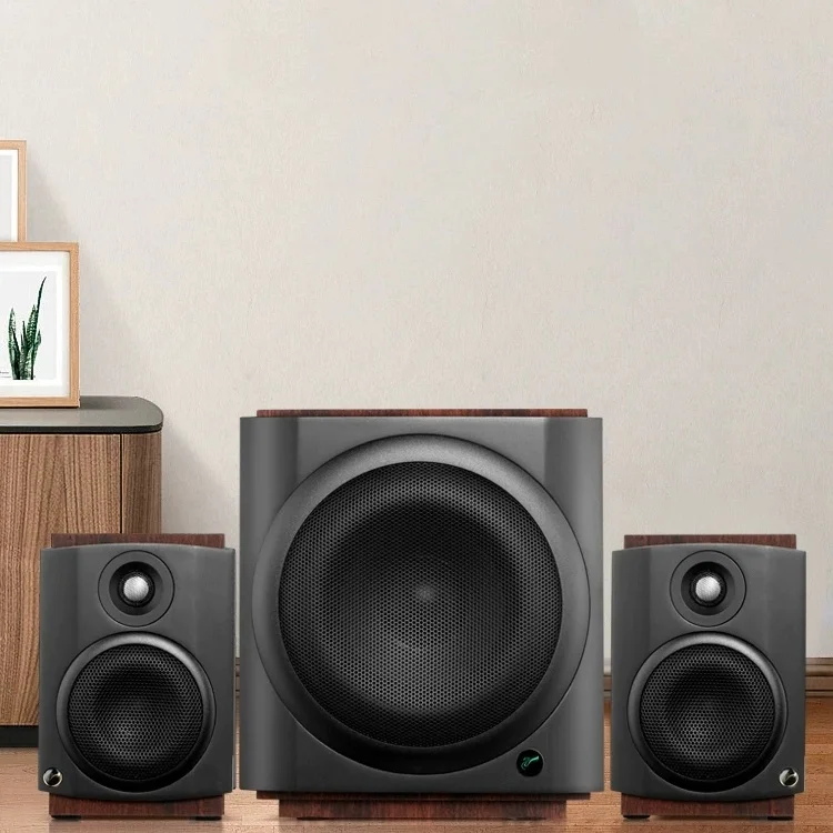 Hivi M-80W 무선 WiFi & 블루투스 디지털 사운드바, TV 및 홈시어터용 2.1 액티브 멀티미디어 스피커 시스템
