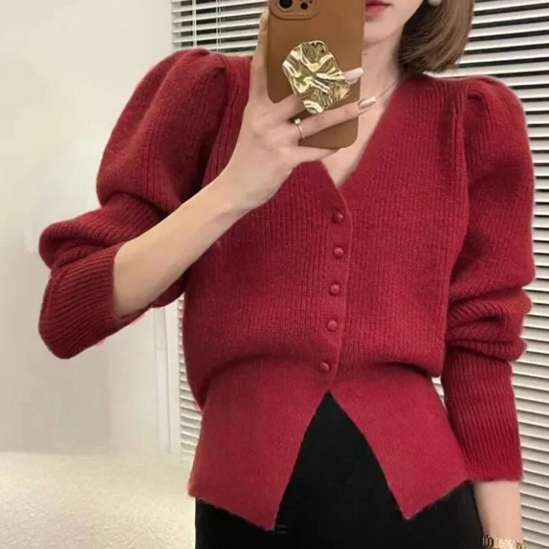 Women Autumn Knitted Sweater Tunic Cardigan