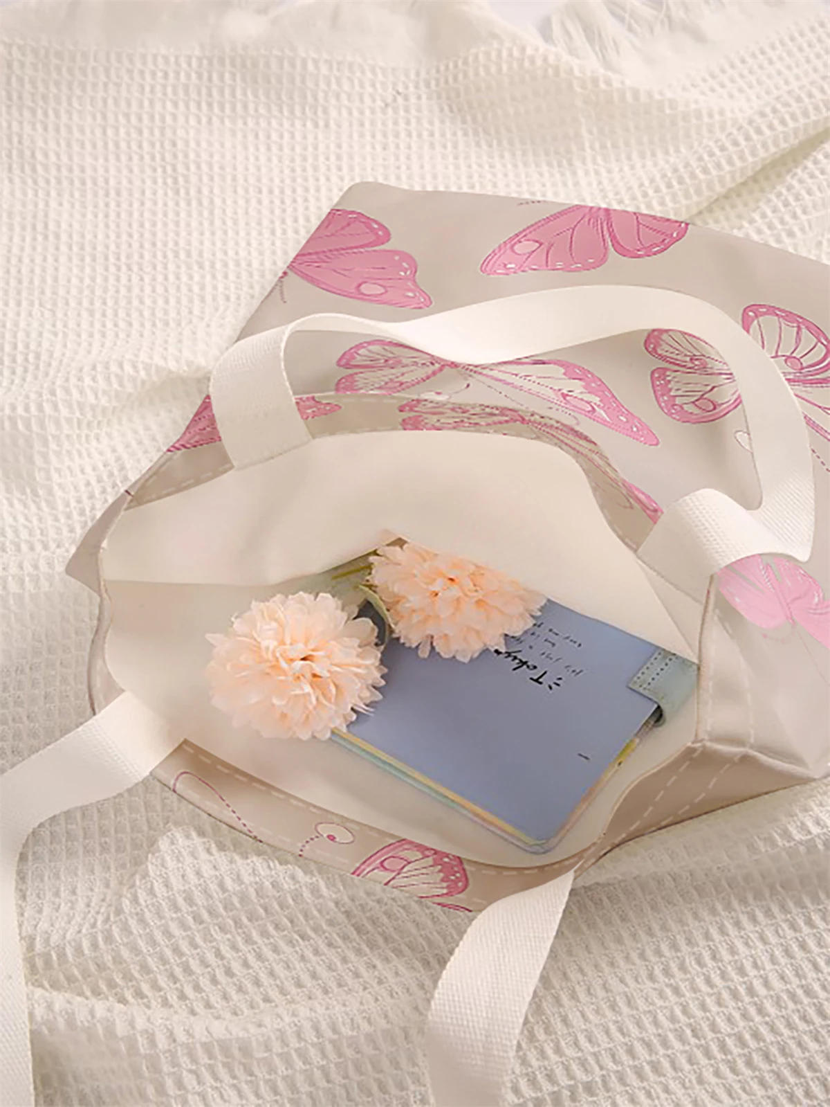 Cartoon pattern printed casual handbag, reusable fashionable backpack, multifunctional handbag, canvas shopping bag