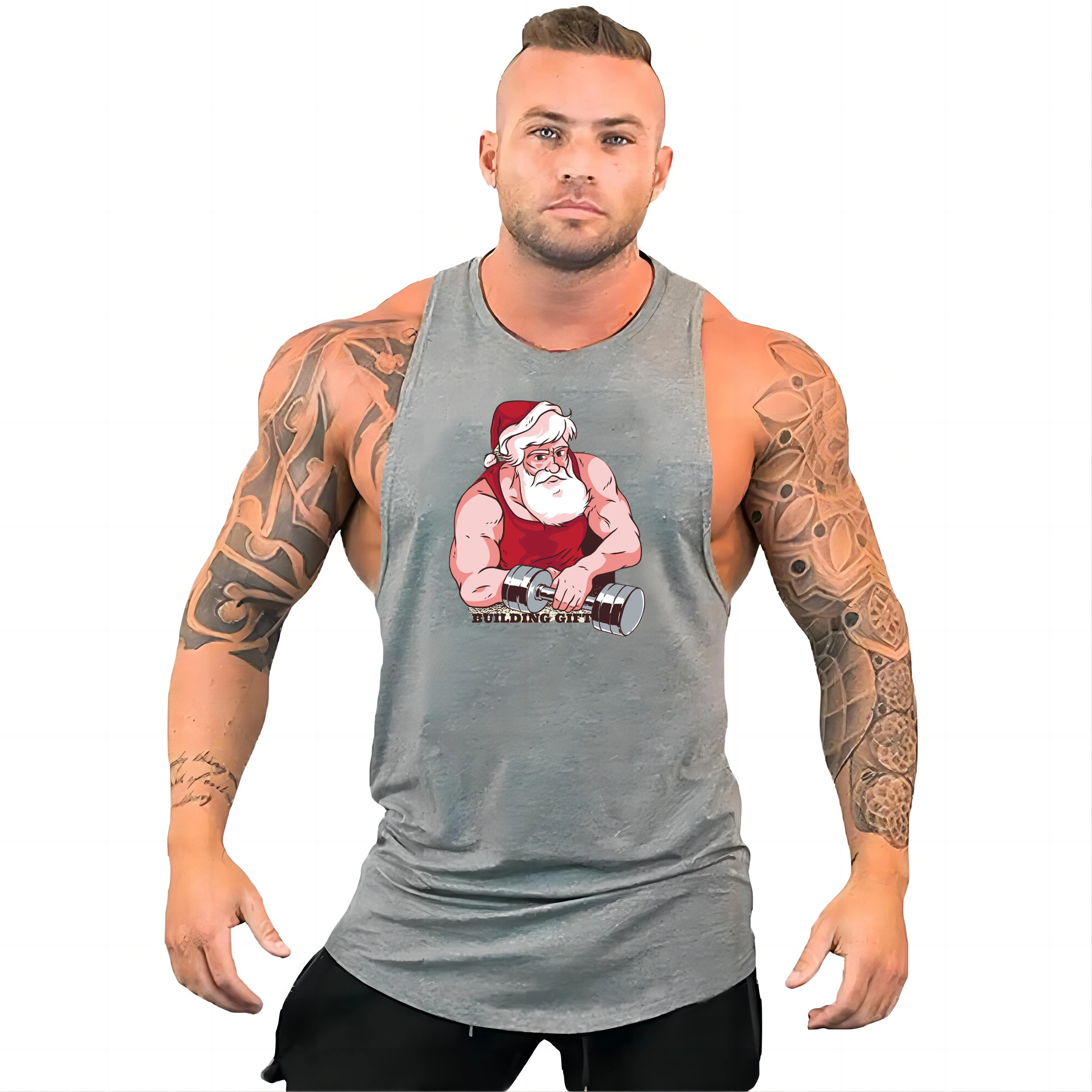 

2d Fun Printed Summer Adult Men'S Tank Top Clothing Round Neck Basketball Sleeveless Outdoor Sports Gym Quick Dry New Style
