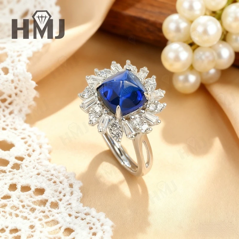 Laborgezüchtete Padparacha/Saphir-Ringe aus 925 Sterling Silber mit Zucker-Schliff, Edle Schmuckstücke als Geschenk für Frauen, Jubiläen und Muttertag – Detail 7