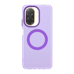Magsafe-Compatible Candy Color Translucent Shockproof Case - PC + TPU Hard Bumper Cover for Redmi A5 (Purple)