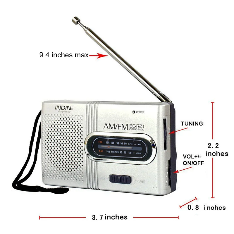 New Portable Elderly Pocket Mini Radio with Built-in Speaker – Full Band AM/FM, Long Battery Life, Strong Signal for Outdoor Sports 6