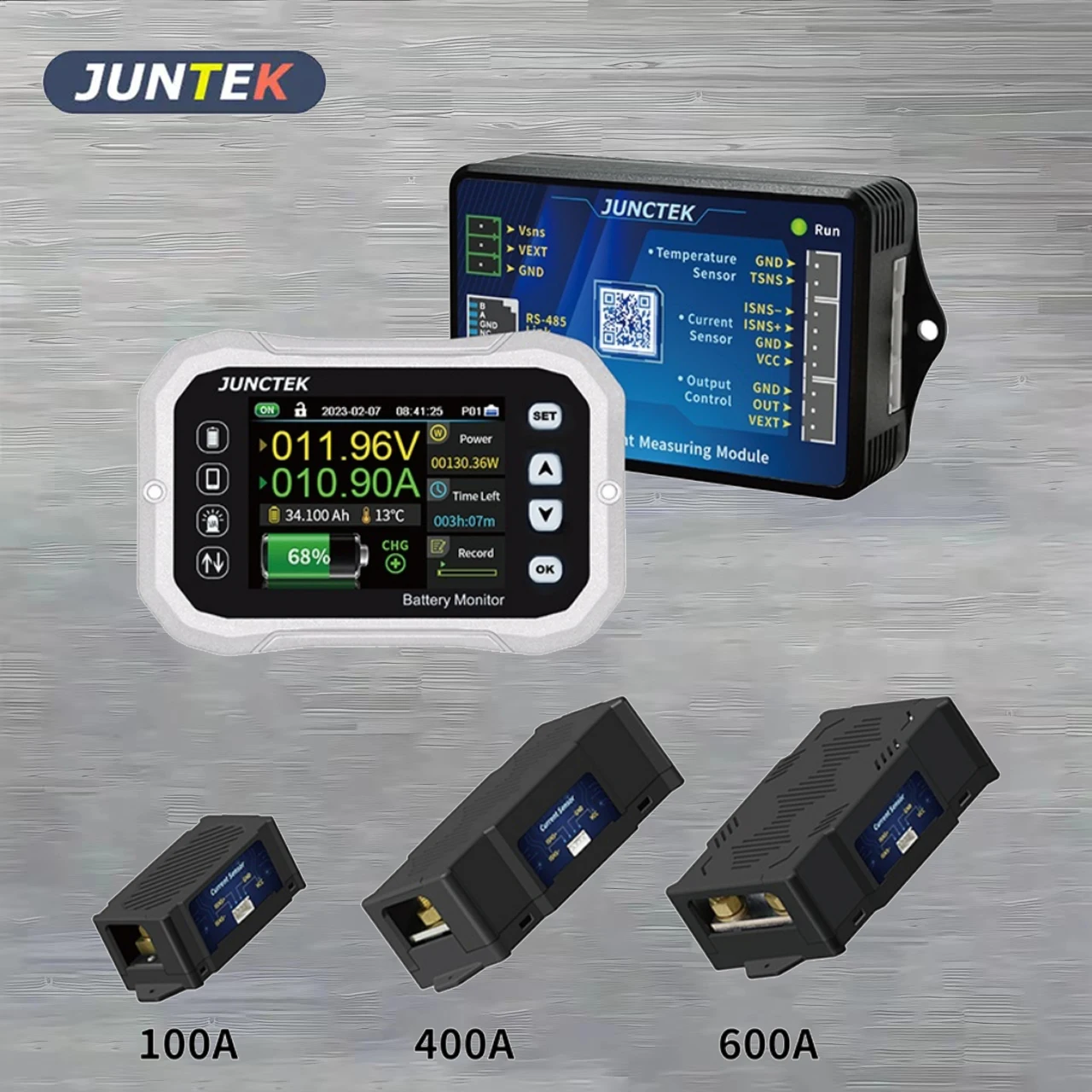 2024 NEW KH140F Bluetooth Battery Monitor 0-120V 400A Voltage Current ...