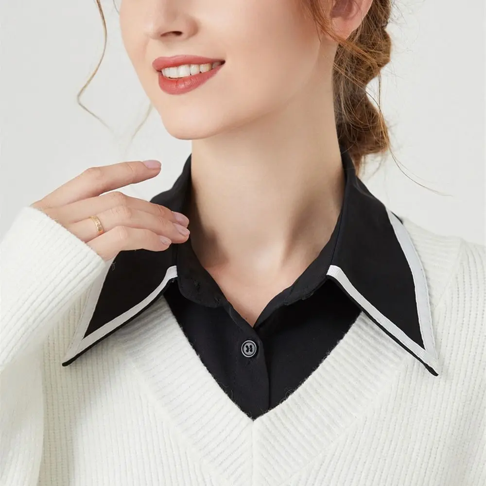 Fashion Women Shirt Fake Collar Detachable Classic Clothes Accessories Vintage Cotton Blouse False Collar