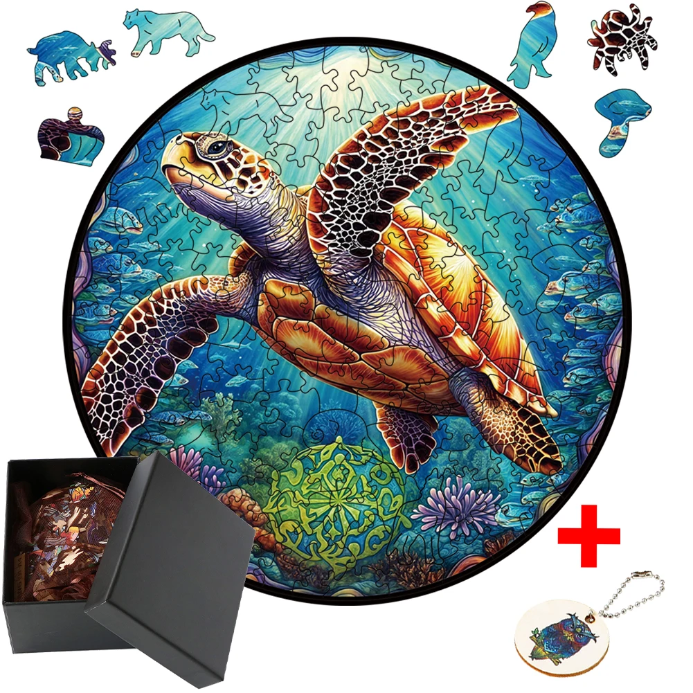 Wooden Jigsaw Puzzles Adults Wooden Animal Puzzle DIY Crafts For Kid Brain Trainer Jigsaw Puzzle Hell Difficulty Family Interactive Game