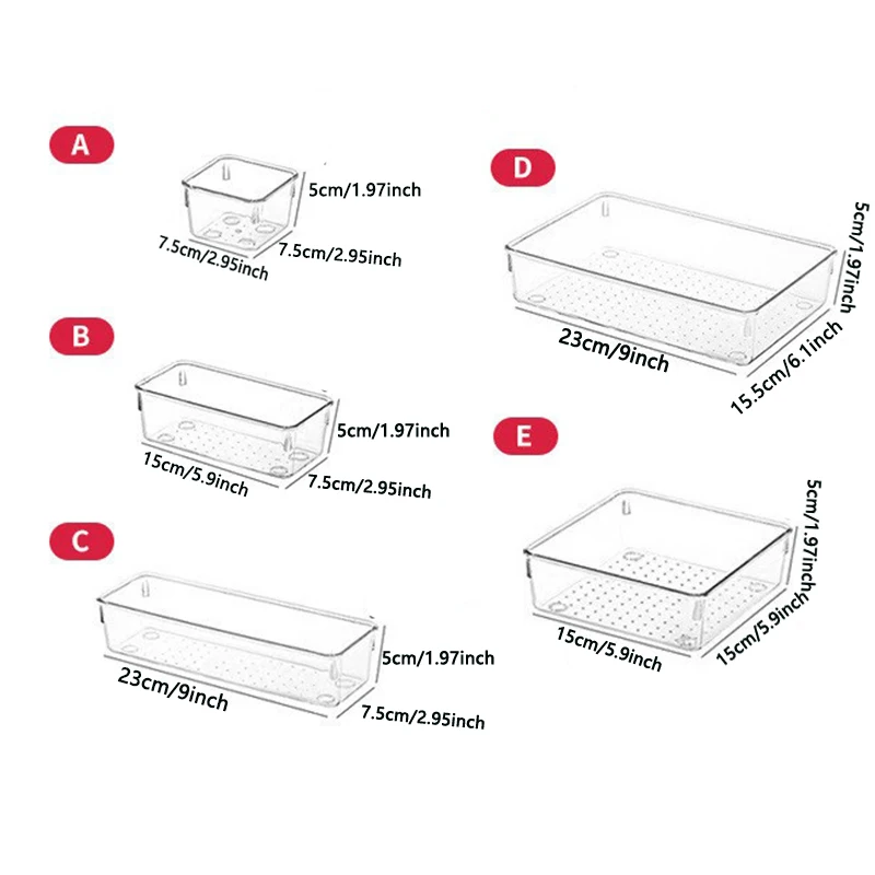 Clear Drawer Organizers Set