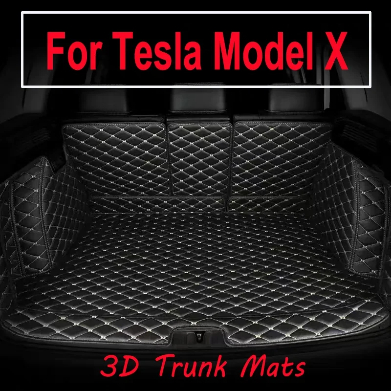 

Автомобильные коврики для Tesla Model X 2015 ~ 2022, 6 сидений, задний багажник, прокладки для хранения, водонепроницаемые аксессуары, ro