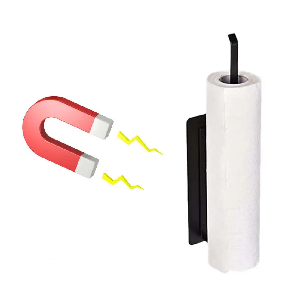 Wide Application Convenient Refrigerator Tissue Holder Towel Holder Iron Roll Paper Stand Magnetic Home Supplies
