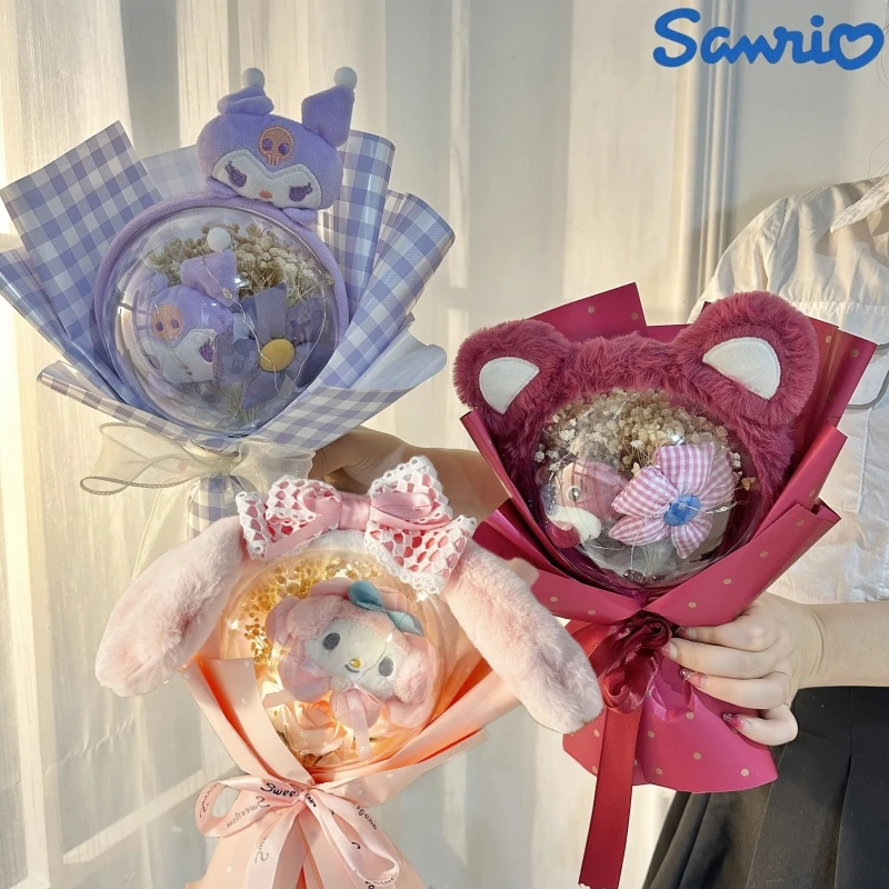 

Sanrio Cinnamoroll Kuromi женский волнистый шар Букеты цветы День Святого Валентина Аниме Девушки Выпускной кавайные подарки