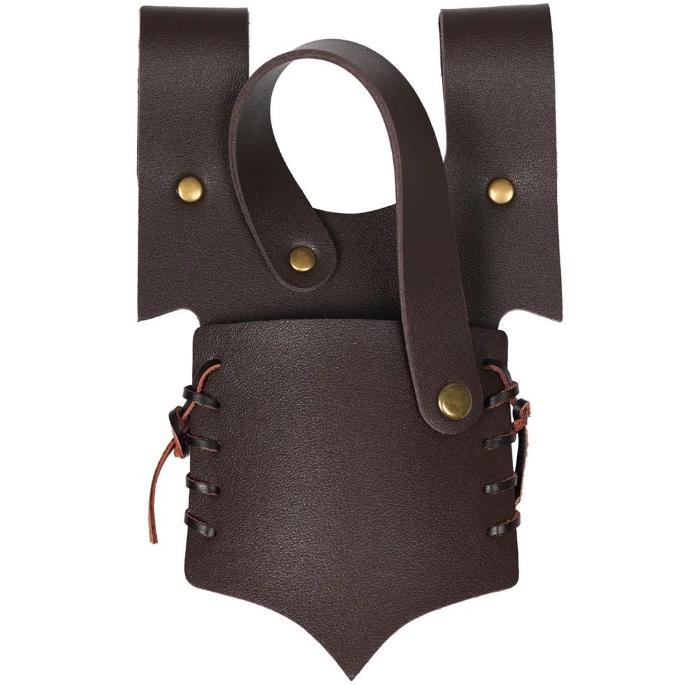 Medieval Retro Sword Frog Cover Adjustable PU Leather Sleeve Outdoor Double Scabbard Straps