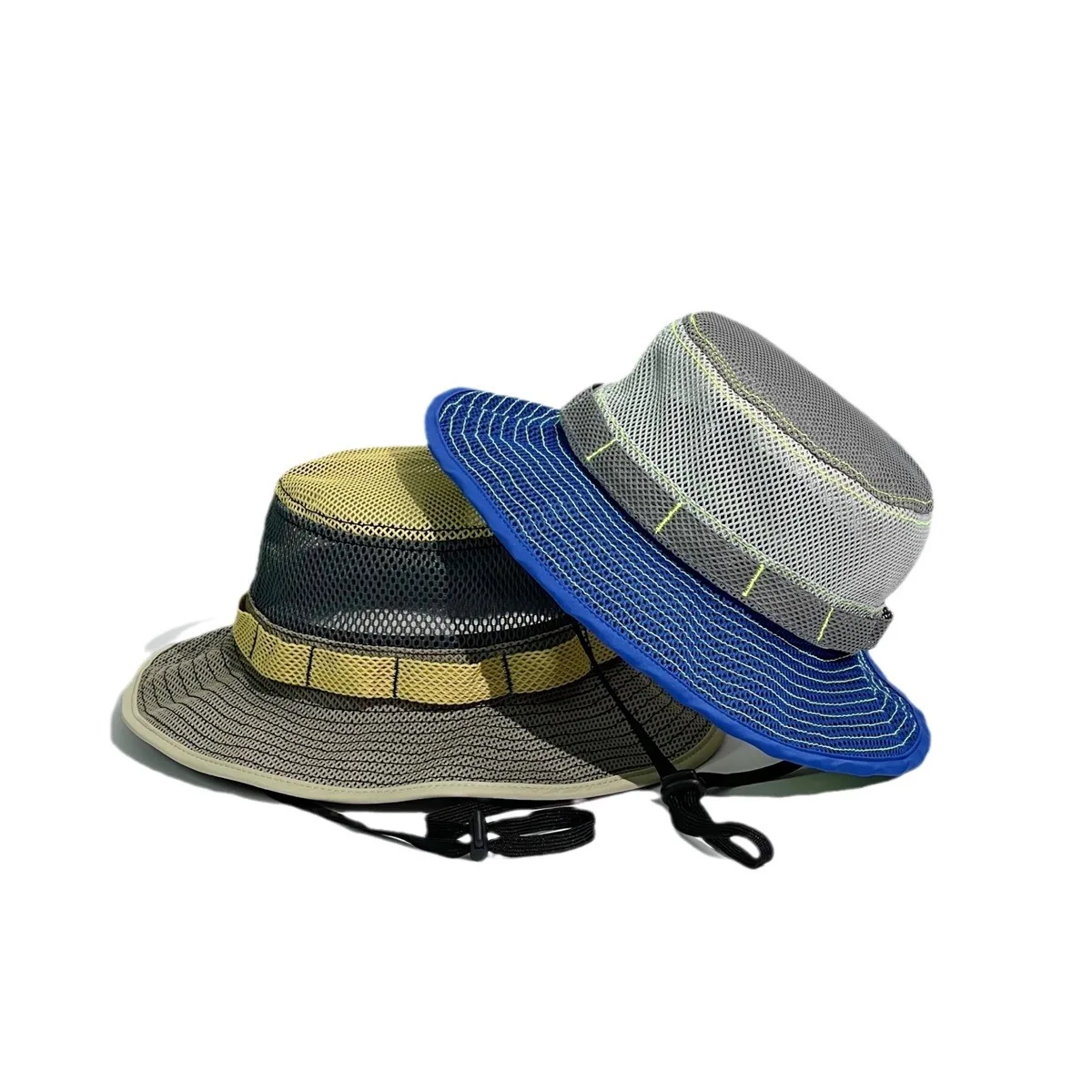 Summer Sports Breathable Mesh Color Blocking Fisherman's Hat Beach Hiking Mountaineering Hat Outdoor Sun Protection Camping