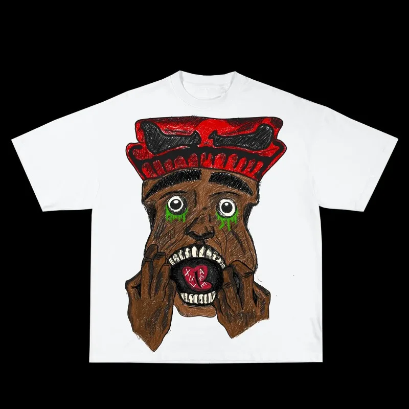 

Футболка мужская оверсайз с коротким рукавом и мультипликационным принтом, Y2k