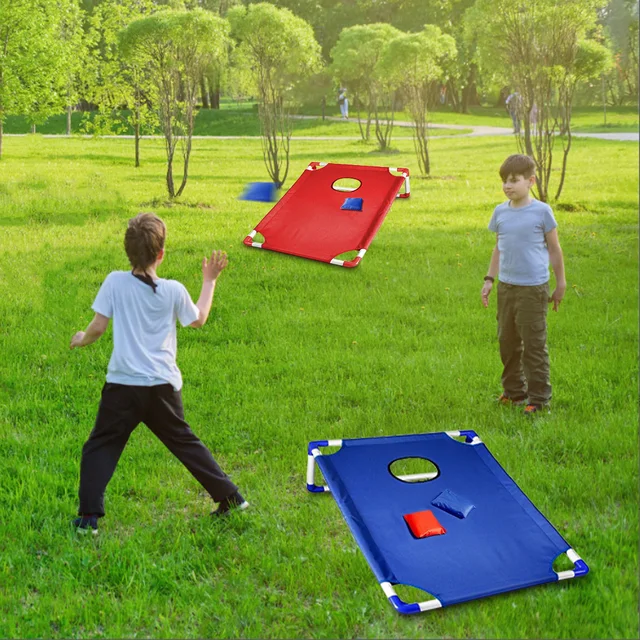 Regulation Cornhole Game Set - 2 Solid Wood 4'x2' Boards, 8 Bean Bags, Carrying Case