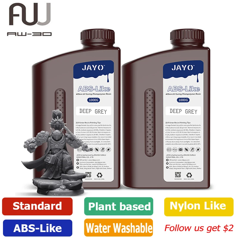 JAYO 2kg Liquid Photopolymer Resin high precision UV Resin apply Photon/Photon S/Photon Mono For LCD 3D Printer Printing Materia