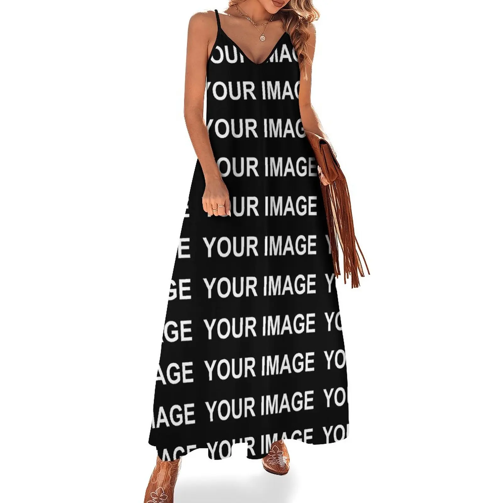 

Your Image Customized Dress Custom Made Design Elegant Maxi Dress V Neck Beach Long Dresses Straps Streetwear Big Size Vestido