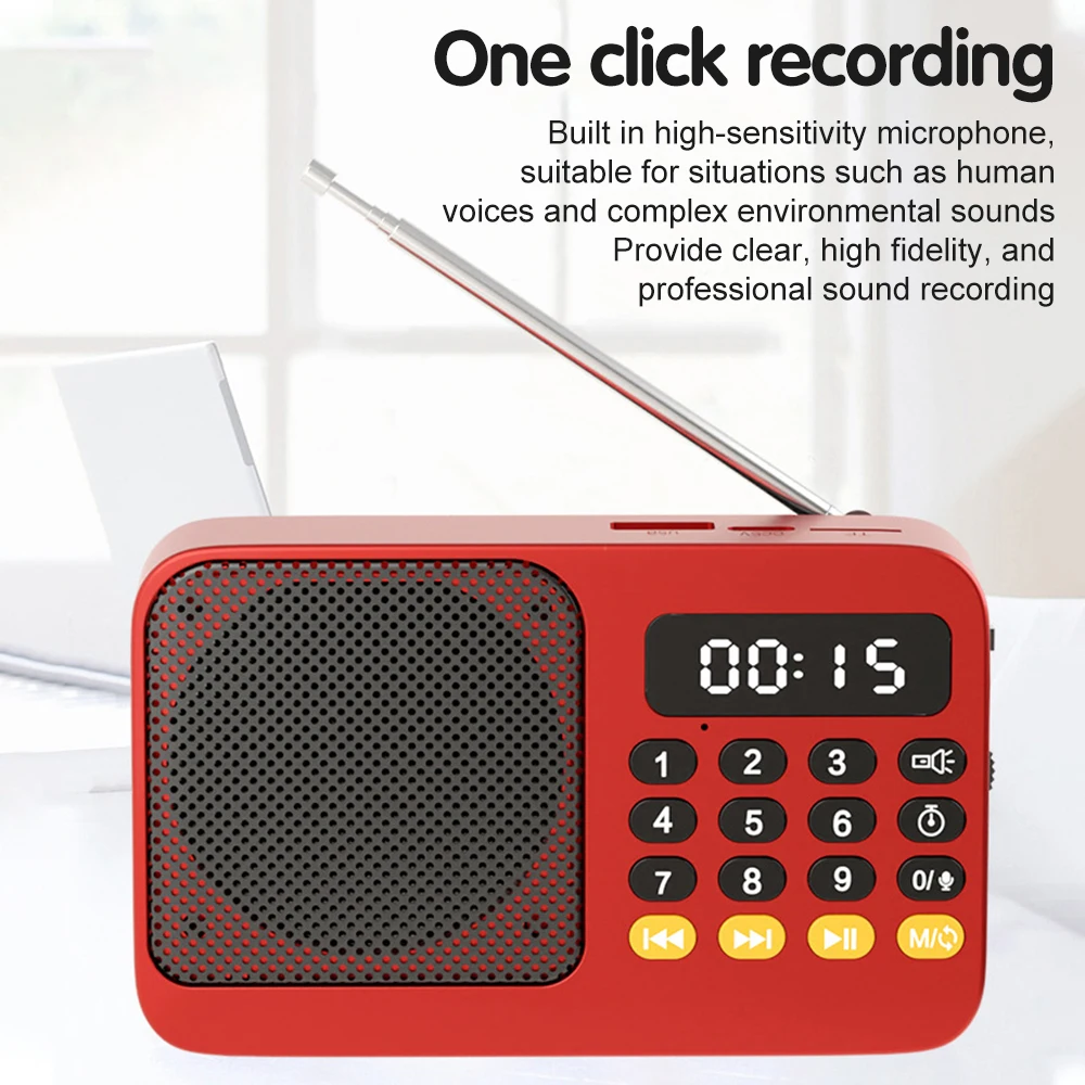 Bluetooth 5.0 Portable FM Radio Small Emergency Recargable Sound Box thumbnail 7