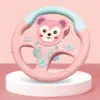 Steering Wheel Toy with Sound and Light Simulated Driving Controller Steering Wheel Car Seat Toy for Toddler Kids 2