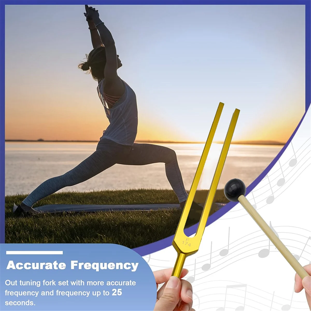 B48B-F 174 HZ Tuning Fork Set,Tuning Fork for Healing Chakra,Sound Therapy,Keep Body,Mind and Spirit in Perfect Harmony
