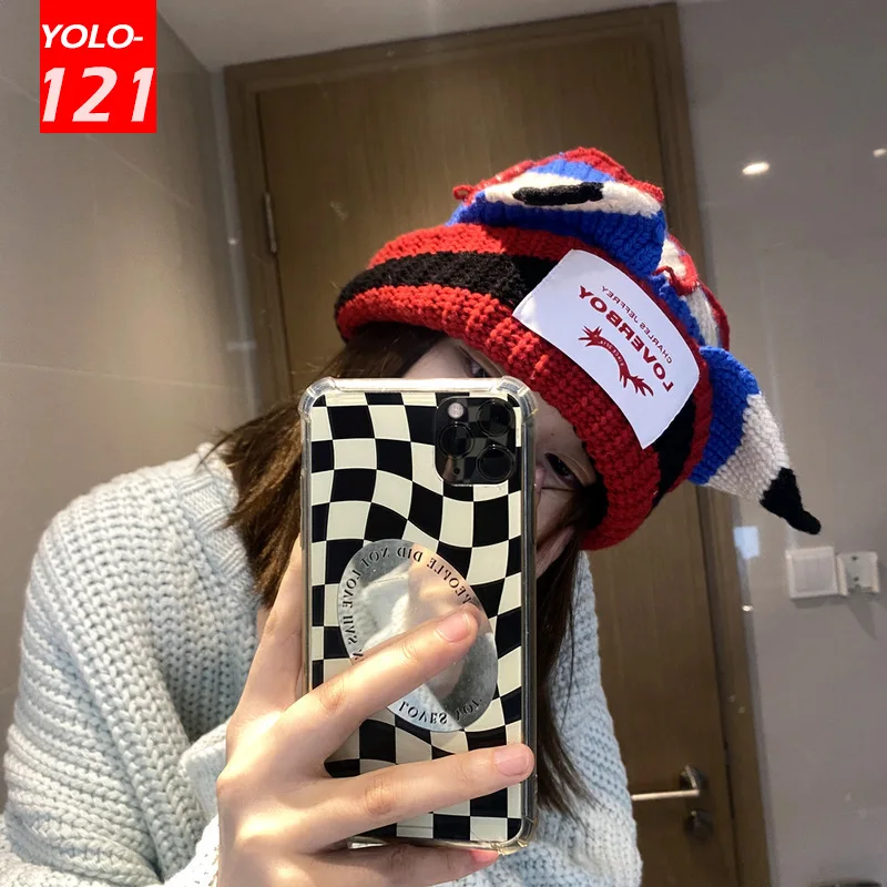 Loverboy Cat Ear Knit Hat Double-layer 