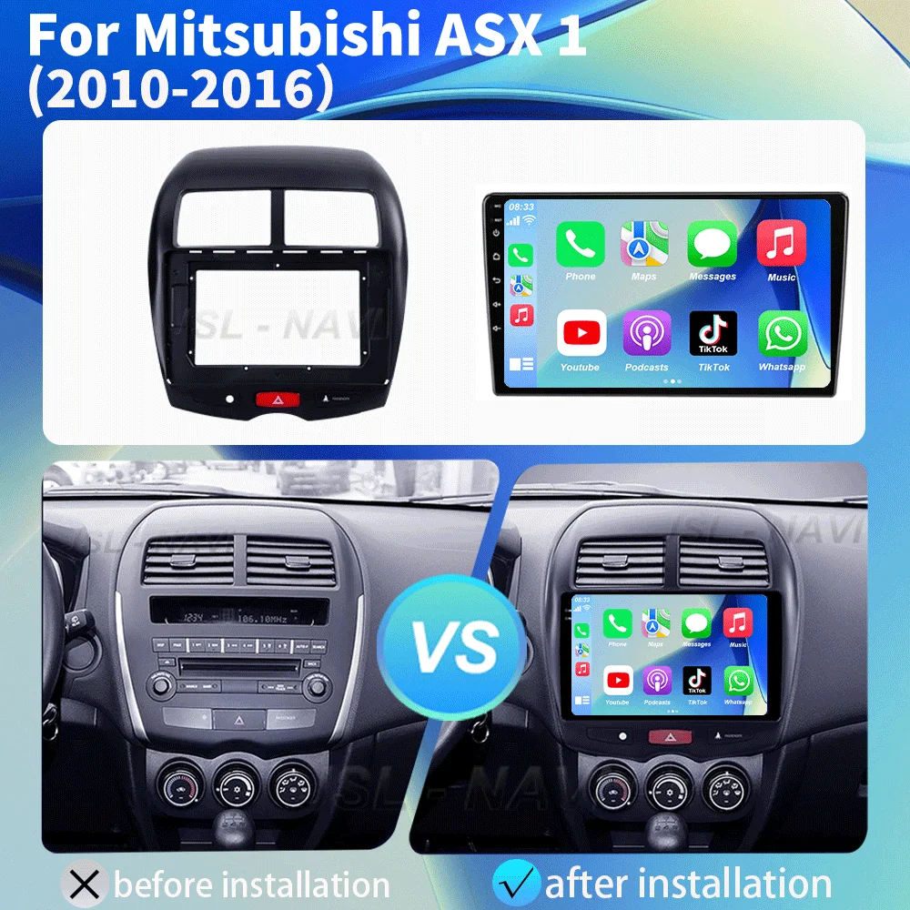 Autoradio Android 10 Avec Apple CarPlay Pour Mitsubishi ASX / Peugeot 4008 (2010-2016) - Neuf