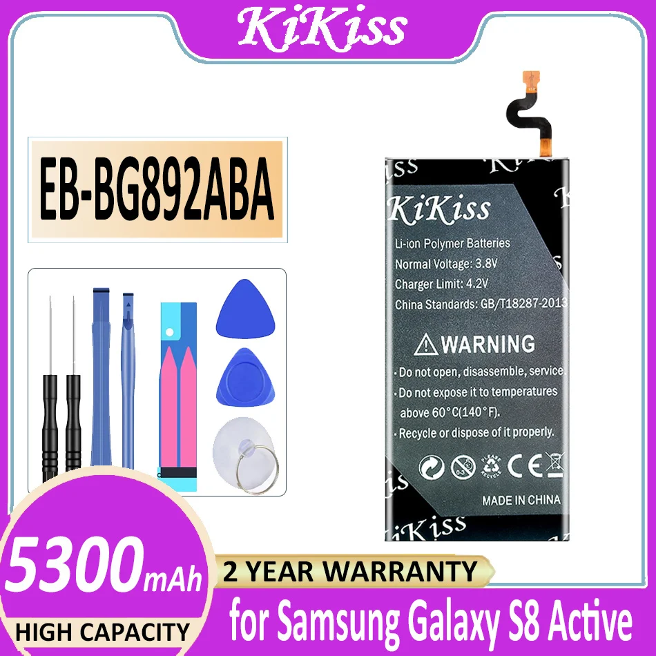 

Original KiKiss Battery EB-BG892ABA 5300mAh for Samsung Galaxy S8 Active S8Active G892L G892 G892V SM-G892L SM-G8920 G892F G892A